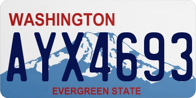 WA license plate AYX4693