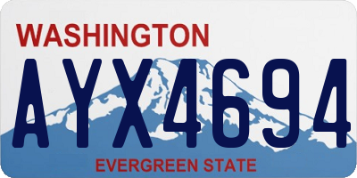 WA license plate AYX4694