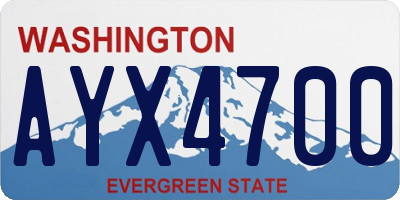 WA license plate AYX4700