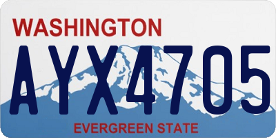 WA license plate AYX4705