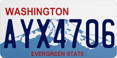 WA license plate AYX4706