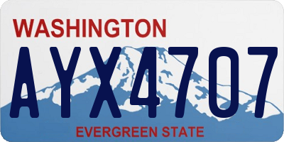 WA license plate AYX4707