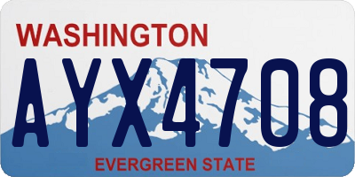 WA license plate AYX4708