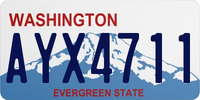 WA license plate AYX4711