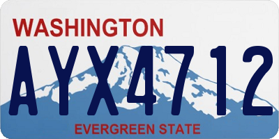 WA license plate AYX4712