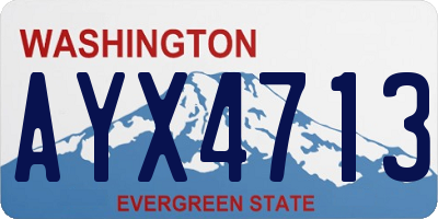 WA license plate AYX4713