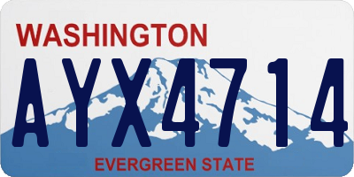 WA license plate AYX4714