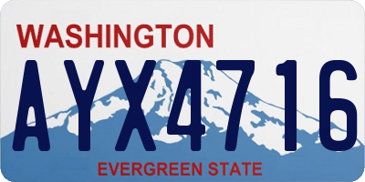 WA license plate AYX4716