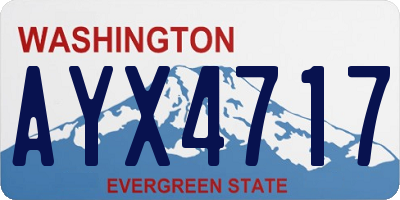 WA license plate AYX4717