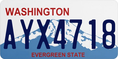 WA license plate AYX4718