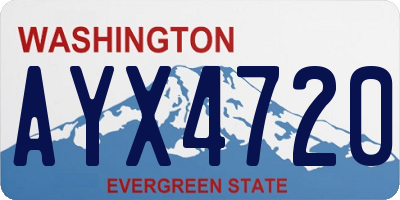 WA license plate AYX4720