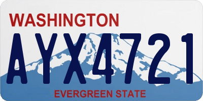 WA license plate AYX4721