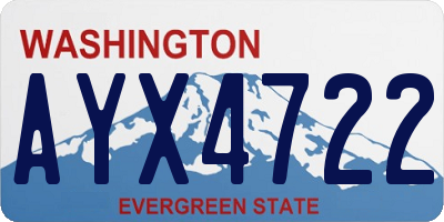 WA license plate AYX4722