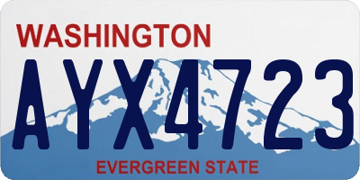 WA license plate AYX4723