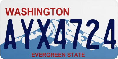 WA license plate AYX4724