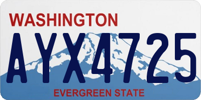 WA license plate AYX4725