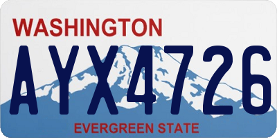 WA license plate AYX4726