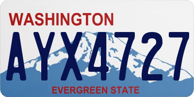 WA license plate AYX4727