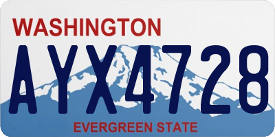 WA license plate AYX4728