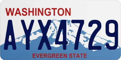 WA license plate AYX4729