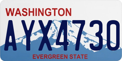 WA license plate AYX4730