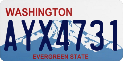 WA license plate AYX4731