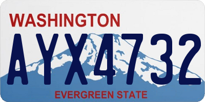 WA license plate AYX4732