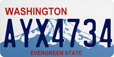 WA license plate AYX4734