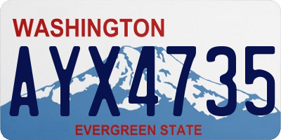 WA license plate AYX4735