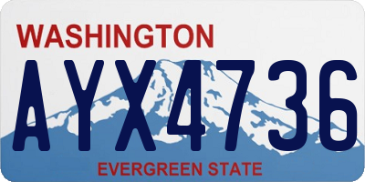 WA license plate AYX4736