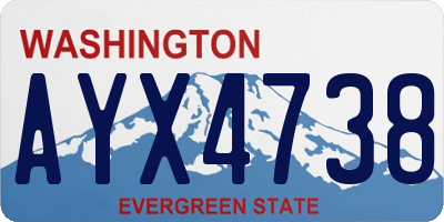 WA license plate AYX4738