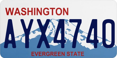 WA license plate AYX4740