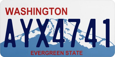 WA license plate AYX4741