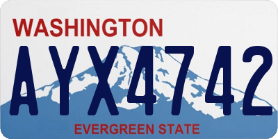 WA license plate AYX4742