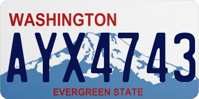 WA license plate AYX4743