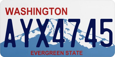 WA license plate AYX4745