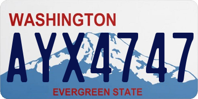 WA license plate AYX4747