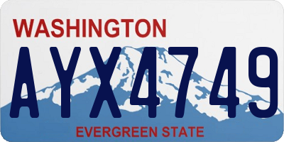 WA license plate AYX4749