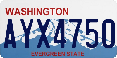 WA license plate AYX4750