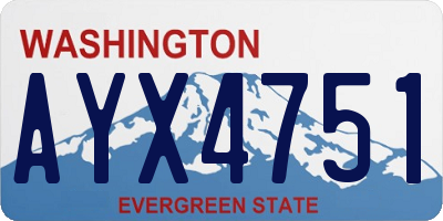 WA license plate AYX4751