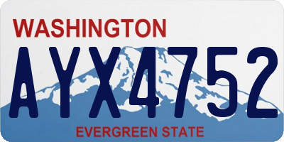 WA license plate AYX4752