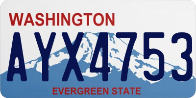 WA license plate AYX4753