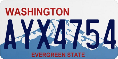 WA license plate AYX4754