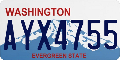 WA license plate AYX4755