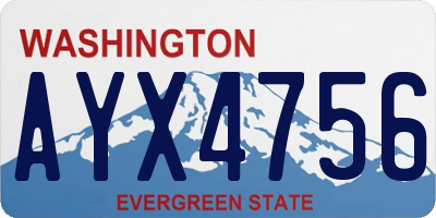 WA license plate AYX4756