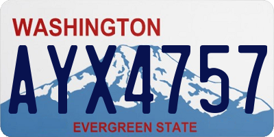 WA license plate AYX4757