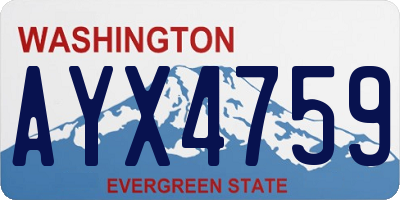 WA license plate AYX4759