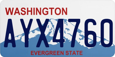 WA license plate AYX4760