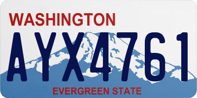 WA license plate AYX4761