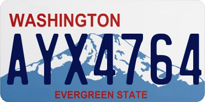 WA license plate AYX4764